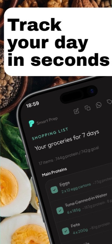 Daily protein tracking with macro breakdown